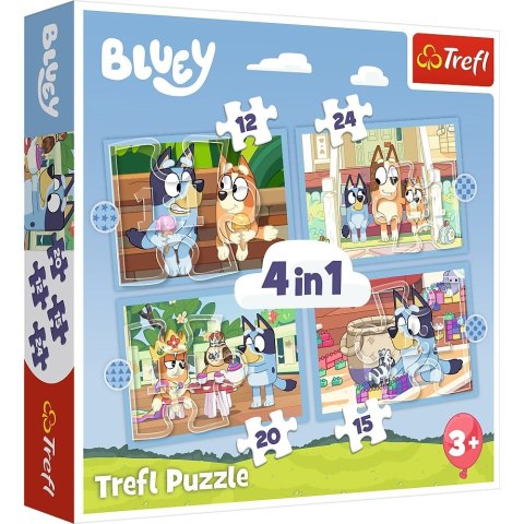 Puzzle Bluey Bluey i jego świat 4w1 el. Trefl (34637) - Trefl | BiurChem